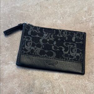 Coach Black Monogram Key and Card Holder